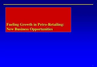 Fueling Growth in Petro-Retailing: New Business Opportunities