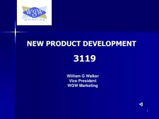 William G Walker Vice President WGW Marketing
