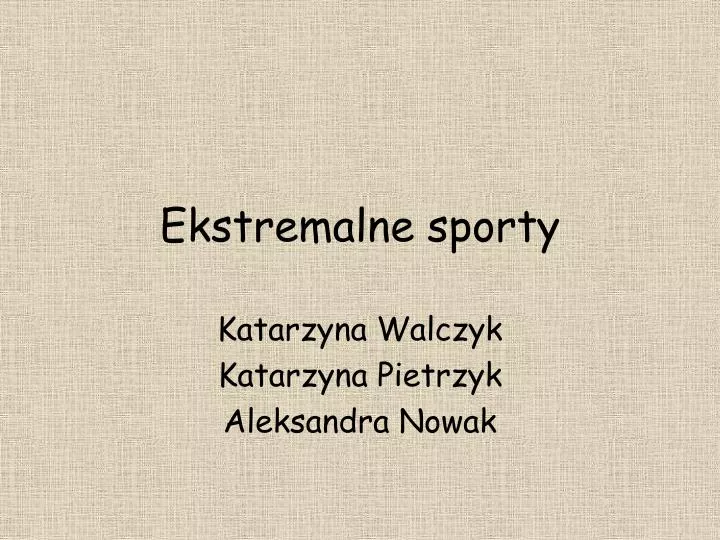 ekstremalne sporty