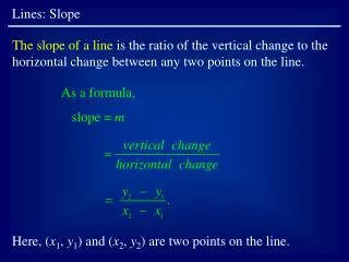 Lines: Slope