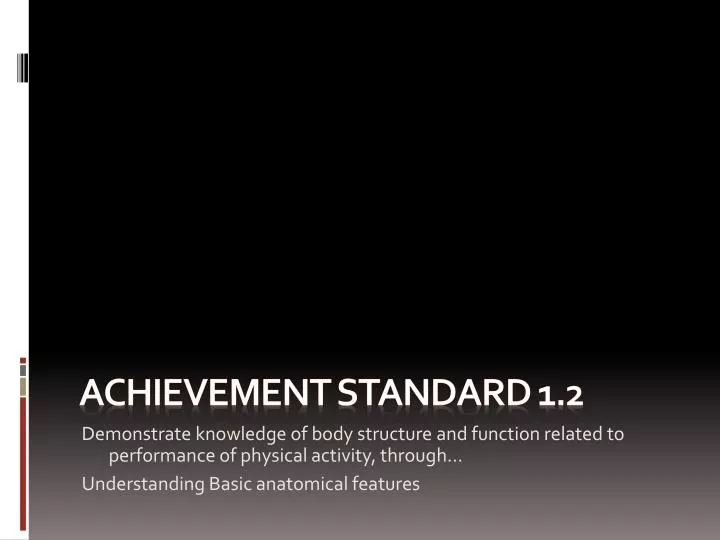 achievement standard 1 2