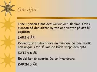 om djur