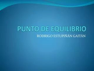 punto de equilibrio