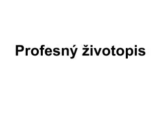 profesn ivotopis
