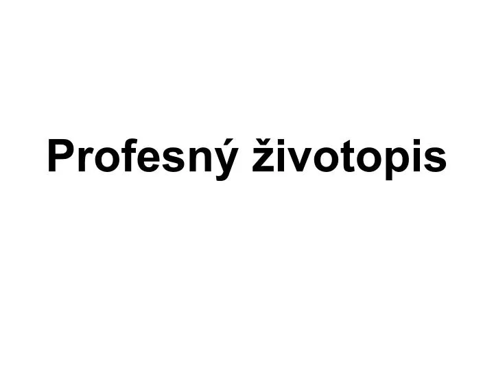 profesn ivotopis