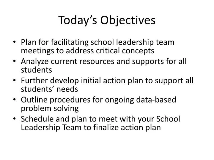 today s objectives