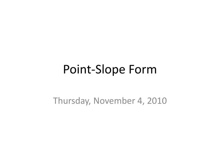 point slope form