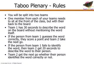 Taboo Plenary - Rules