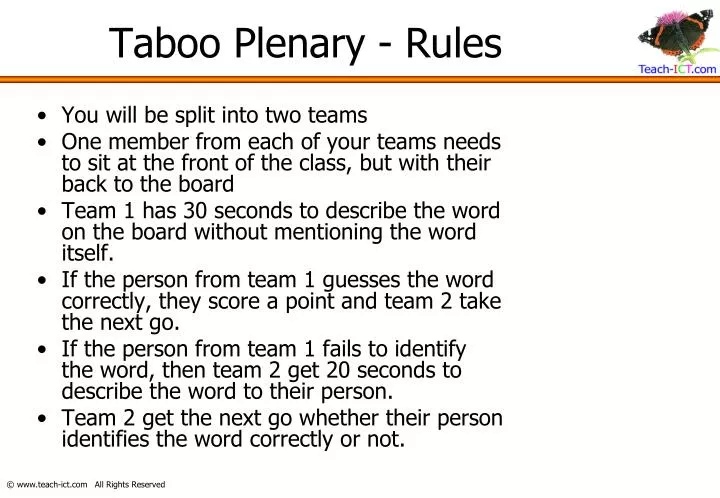 WIN, LOSE OR DRAW. RULES Divide the class into teams. One member