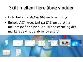 skift mellem flere bne vinduer