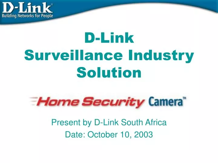 d link surveillance industry solution