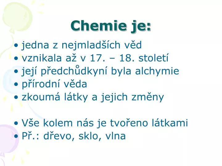 chemie je