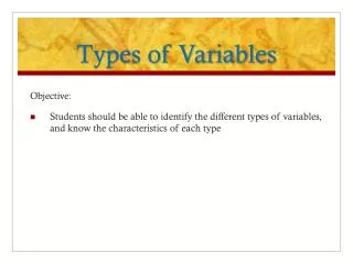 Types of Variables