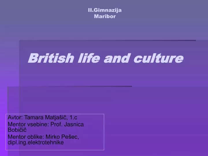 ii gimnazija maribor british life and culture