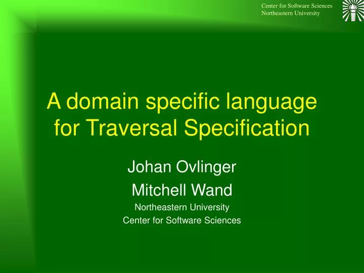 a domain specific language for traversal specification