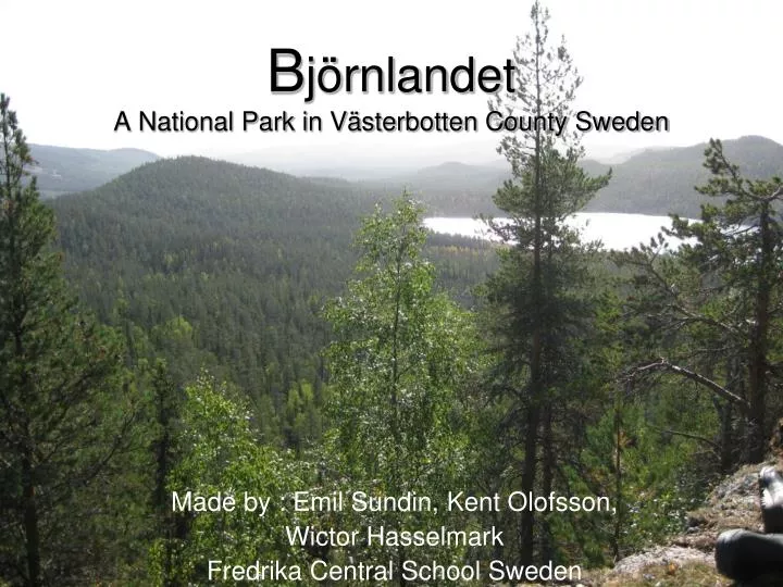 b j rnlandet a national park in v sterbotten county sweden