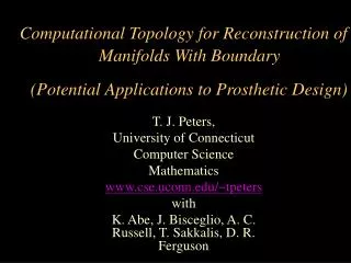 Computational Topology for Reconstruction of