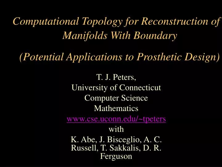 computational topology for reconstruction of