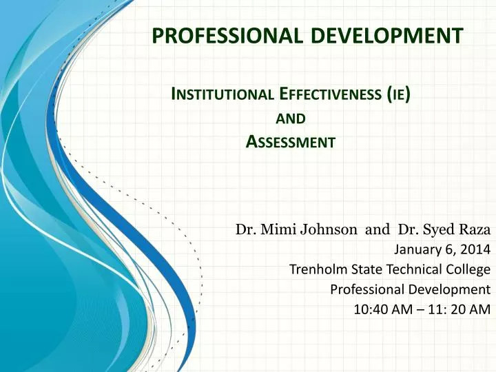 institutional effectiveness ie and assessment