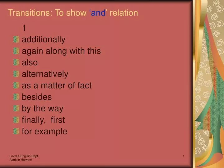 transitions to show and relation