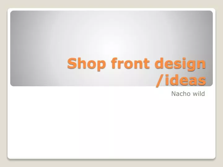 shop front design ideas