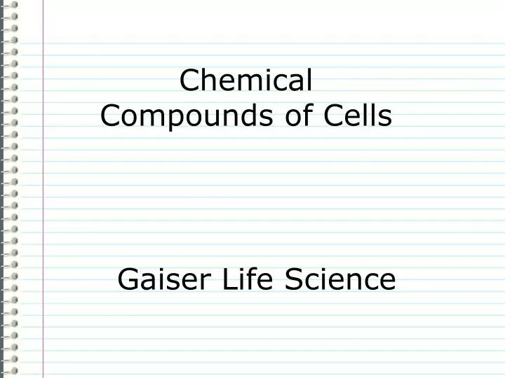 chemical compounds of cells