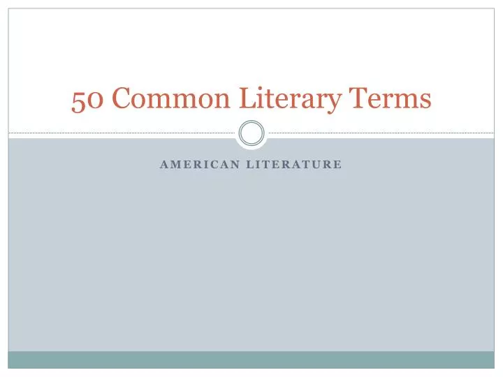 50 common literary terms