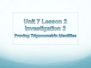 Unit 7 Lesson 2 Investigation 2