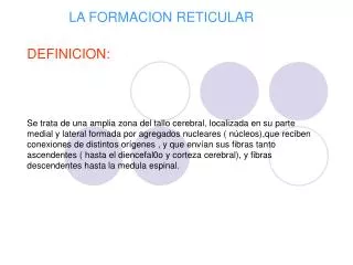 la formacion reticular