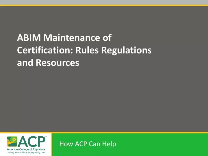 abim maintenance of certification rules regulations and resources