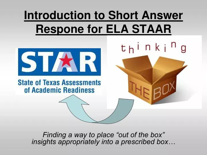 introduction to short answer respone for ela staar