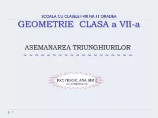 asemanarea triunghiurilor