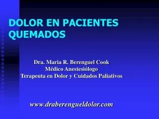 dolor en pacientes quemados