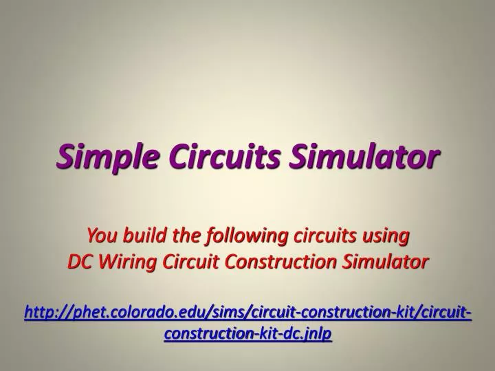simple circuits simulator