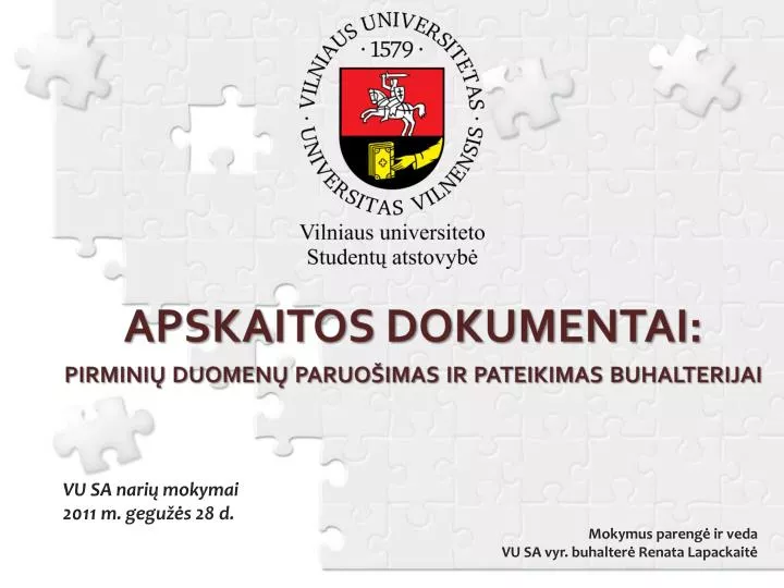 apskaitos dokumentai pirmini duomen paruo imas ir pateikimas buhalterijai