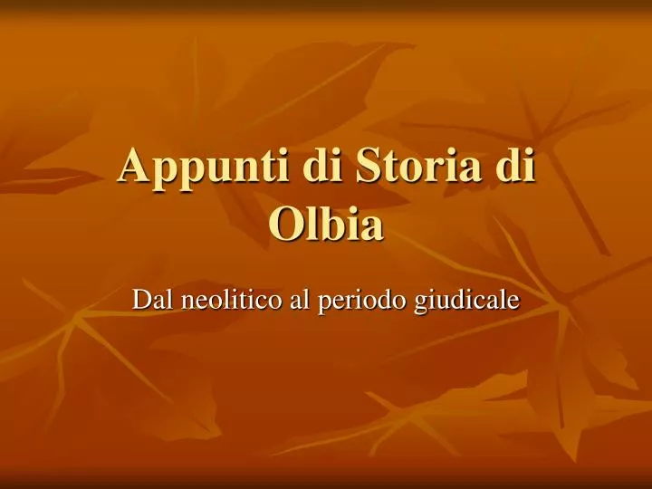 appunti di storia di olbia