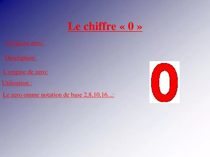 le chiffre 0