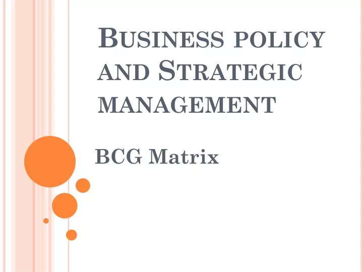 business policy and strategic management