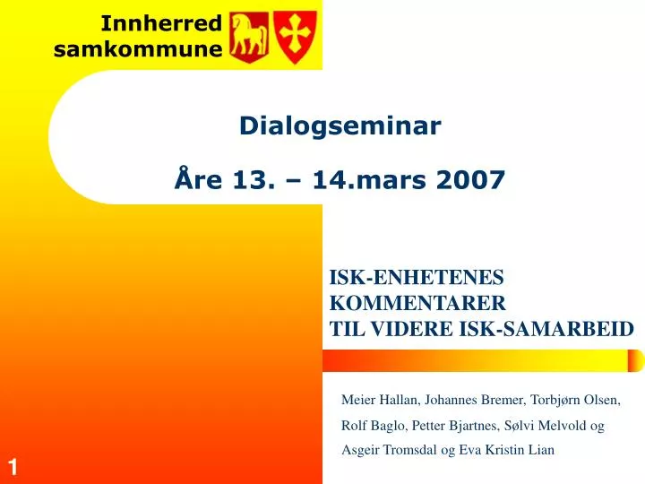 dialogseminar re 13 14 mars 2007
