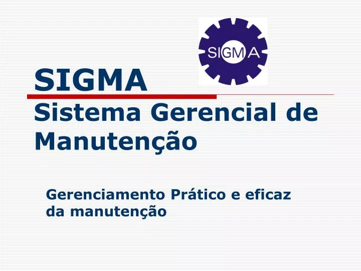 sigma sistema gerencial de manuten o