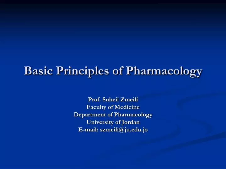 basic principles of pharmacology
