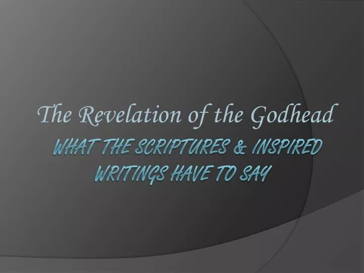 the revelation of the godhead