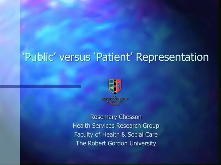 public versus patient representation