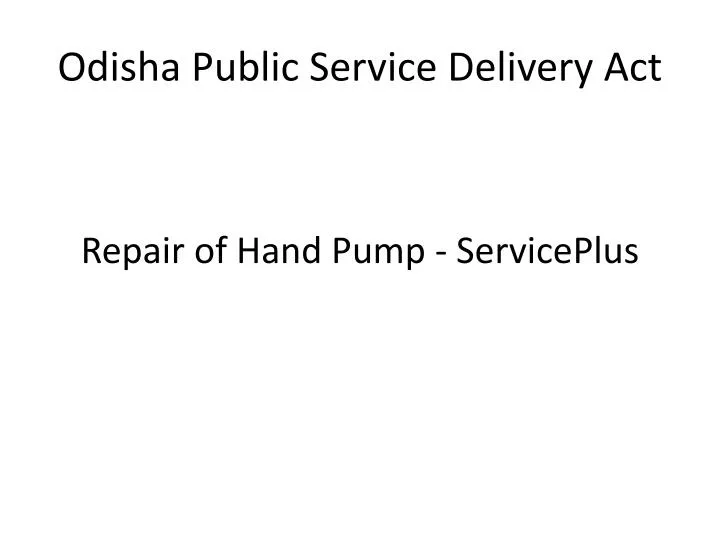 odisha public service delivery act
