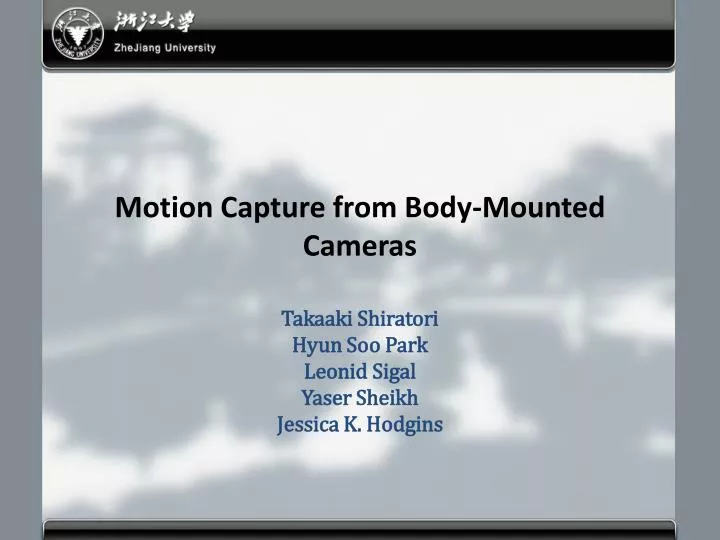 motion capture from body mounted cameras