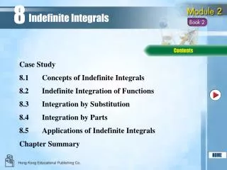 8.1 	Concepts of Indefinite Integrals