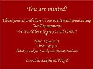 You are invited!