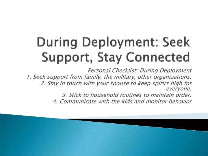 during deployment seek support stay connected