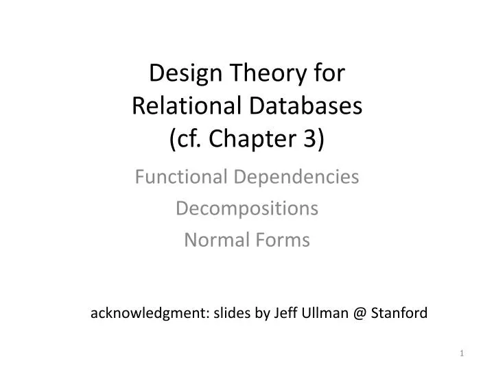 design theory for relational databases cf chapter 3