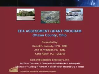 EPA ASSESSMENT GRANT PROGRAM Ottawa County, Ohio